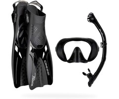Cressi Tauchset mit Brille, Schnorchel & Flossen L/XL - Schwarz - bis zu 47% sparen
