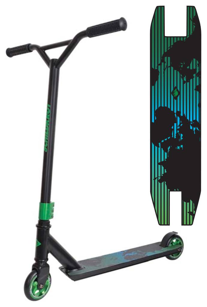 Stunt-Scooter für Einsteiger, 100 mm Rollen, Grün - bis zu 34 % sparen