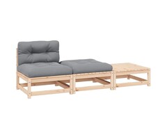 Vidaxl 3-teiliges Lounge-Set aus massivem Kiefernholz - jetzt bis zu 47% günstiger