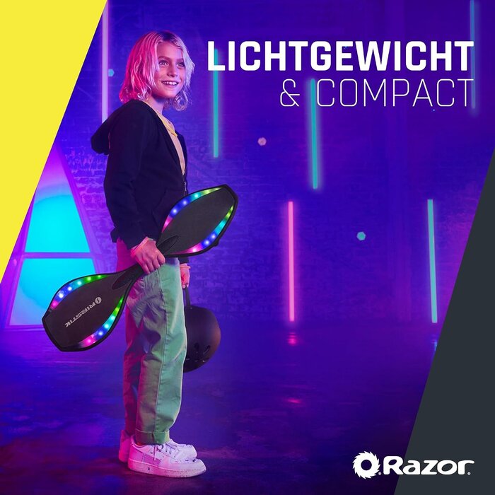Waveboard mit LED-Lichteffekten Schwarz - bis zu 34% Rabatt