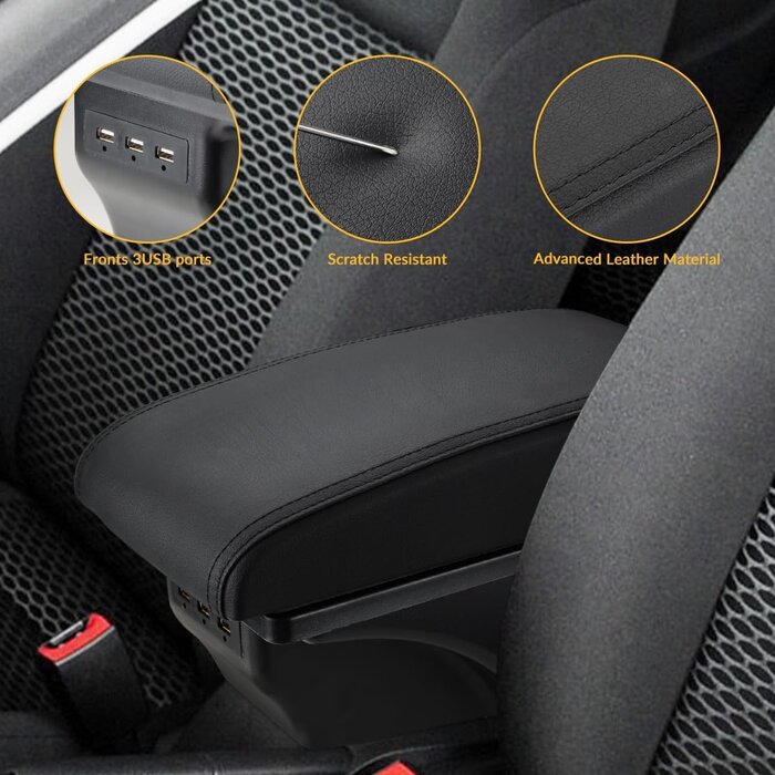 Mittelarmlehne für VW Golf 6 mit 3 USB-Anschlüssen - bis zu 33% reduziert