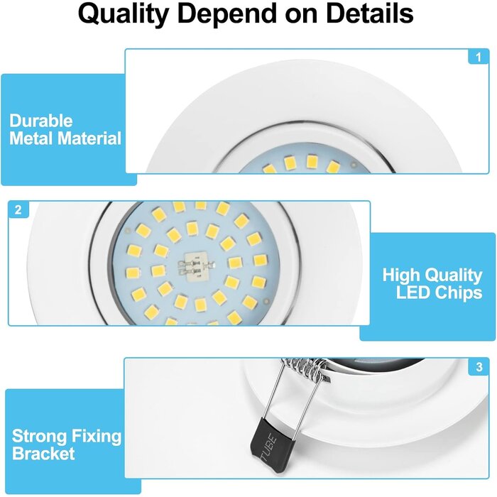 10x LED-Einbaustrahler schwenkbar 5,5W neutralweiß - bis zu 28,2% günstiger