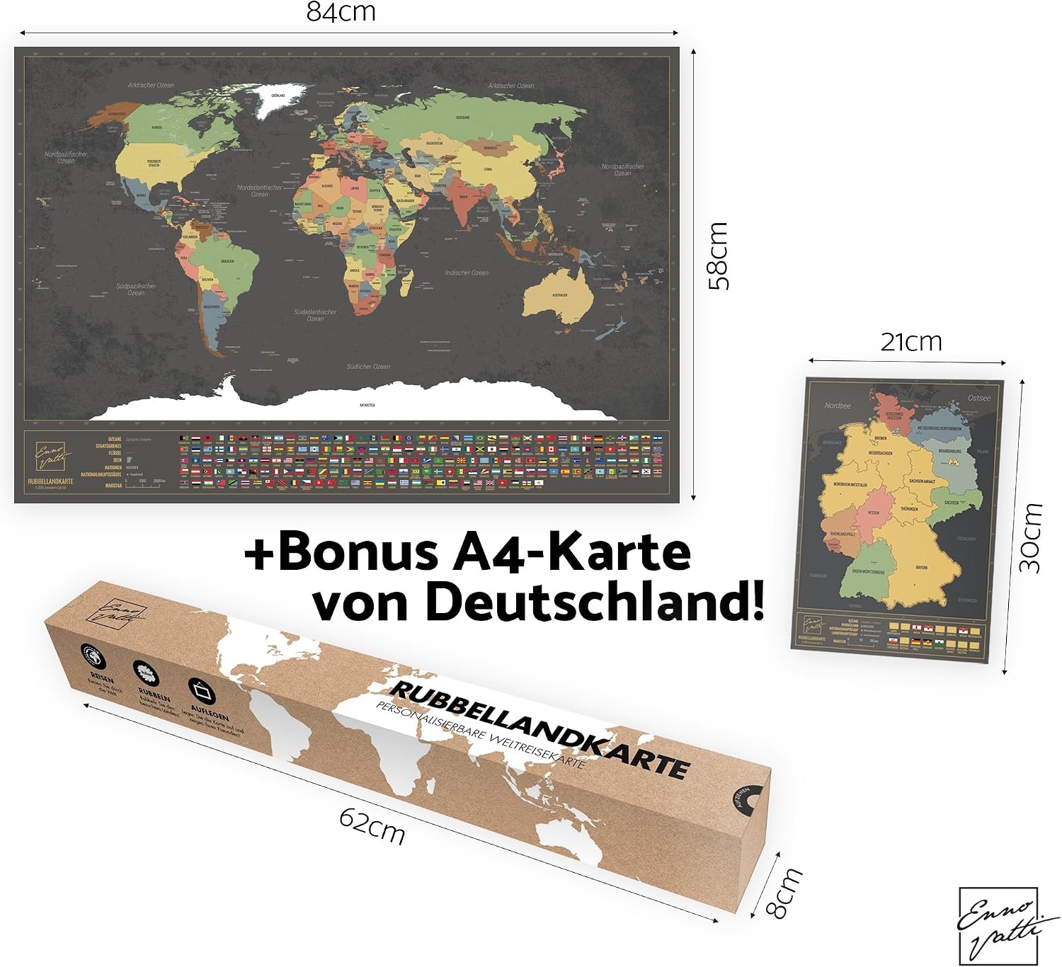 Weltkarte zum Freirubbeln 84 x 58 cm - bis zu 26% Rabatt sichern