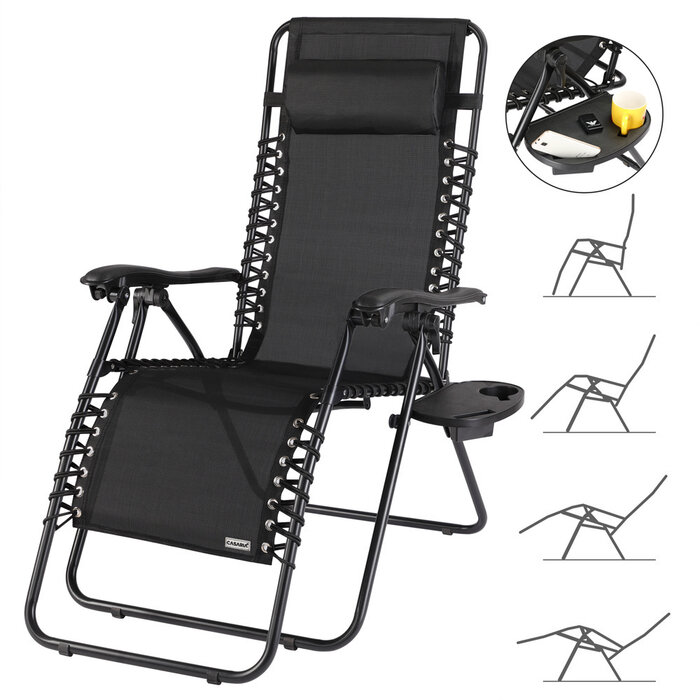 Viking Choice Klappbare Gartenliege Schwarz - Bis zu 29% Rabatt