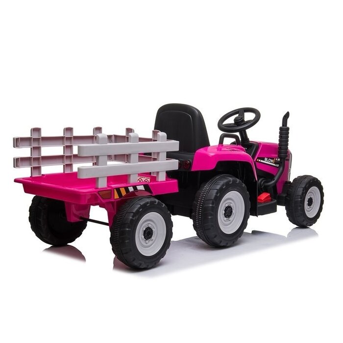 Viking Choice Pinker Elektro-Traktor mit Anhänger - 12V Fernsteuerung - bis zu 36% Rabatt