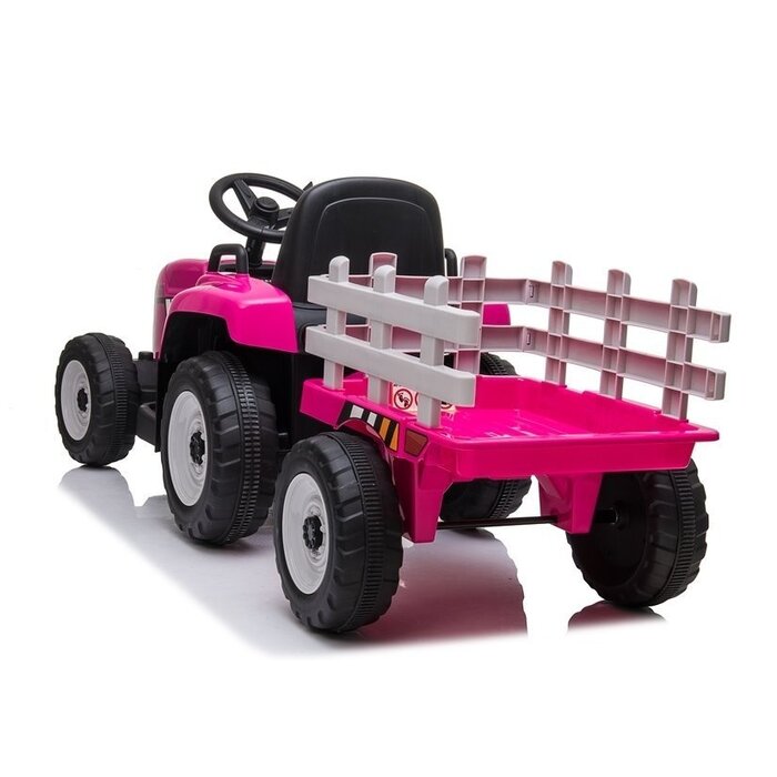 Viking Choice Pinker Elektro-Traktor mit Anhänger - 12V Fernsteuerung - bis zu 36% Rabatt