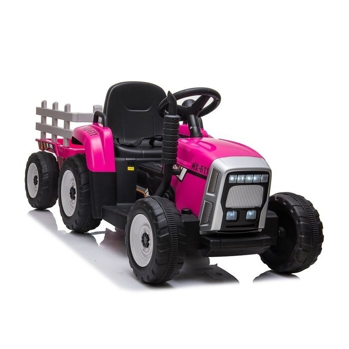 Viking Choice Pinker Elektro-Traktor mit Anhänger - 12V Fernsteuerung - bis zu 36% Rabatt