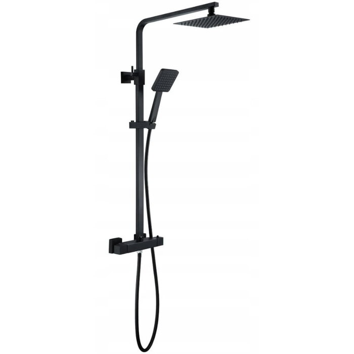 Viking Choice Regenduschsystem mit Thermostat, Mattschwarz, 20x20 cm - bis zu 35% Rabatt