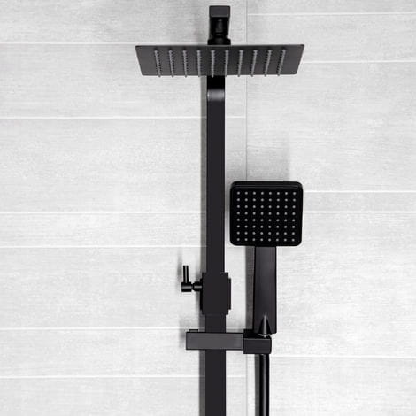 Viking Choice Regenduschsystem mit Thermostat, Mattschwarz, 20x20 cm - bis zu 35% Rabatt