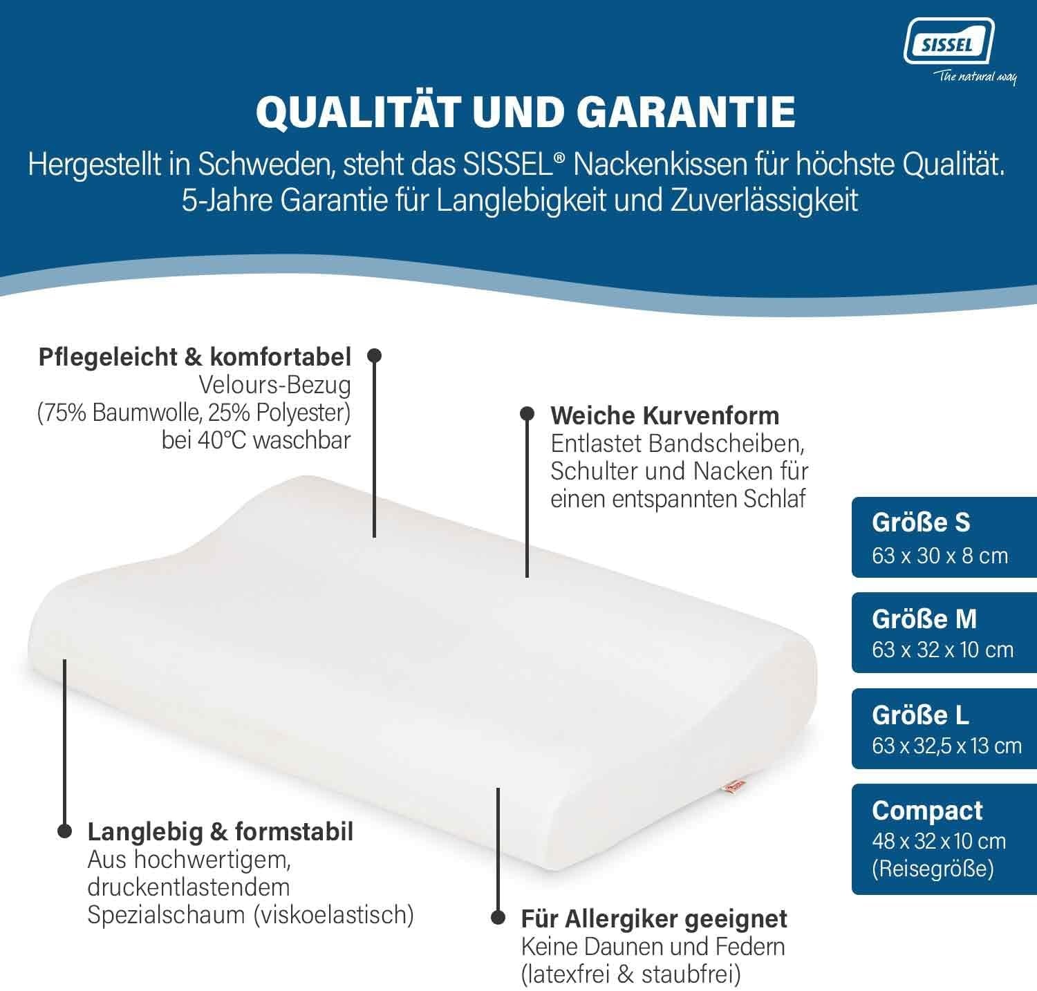 Orthopädisches Nackenkissen viscoelastisch 63x32cm - bis zu 34% sparen