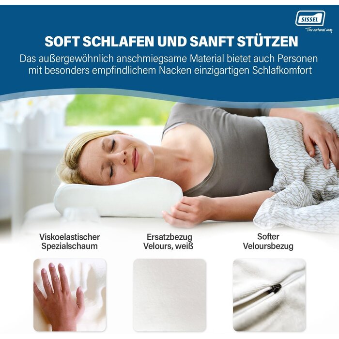 Orthopädisches Nackenkissen viscoelastisch 63x32cm - bis zu 34% sparen