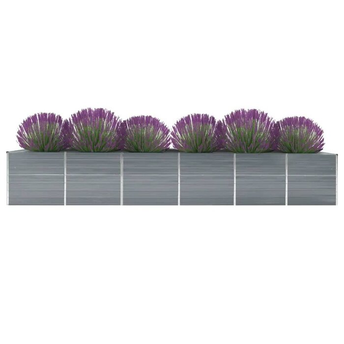 Vidaxl XL Hochbeet verzinkter Stahl 480x80x77 cm - Grau - bis zu 60% Rabatt