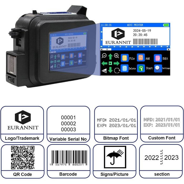 Tragbarer Hand-Inkjet-Drucker: 600 DPI, vielseitig einsetzbar - bis zu 35% Rabatt