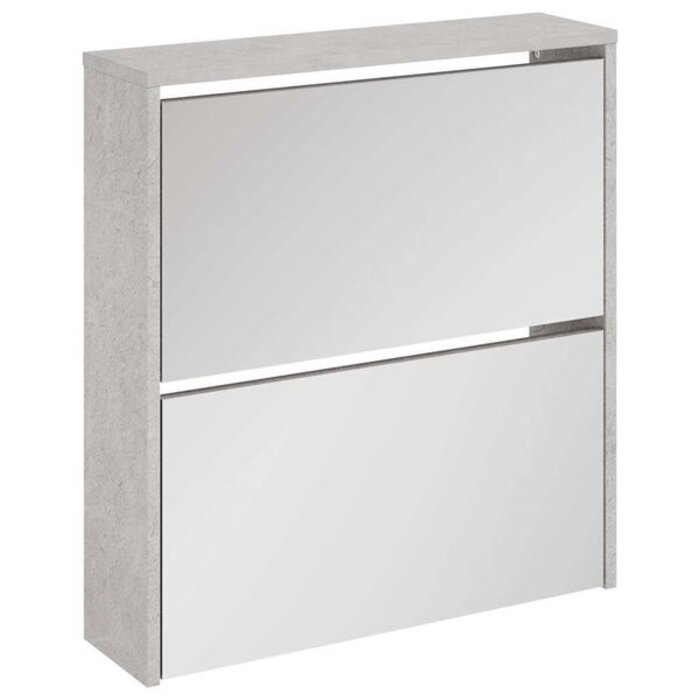 Vidaxl Spiegel-Schuhschrank 63x67 cm Betongrau - Outlet-Schnäppchen bis zu 34% Rabatt