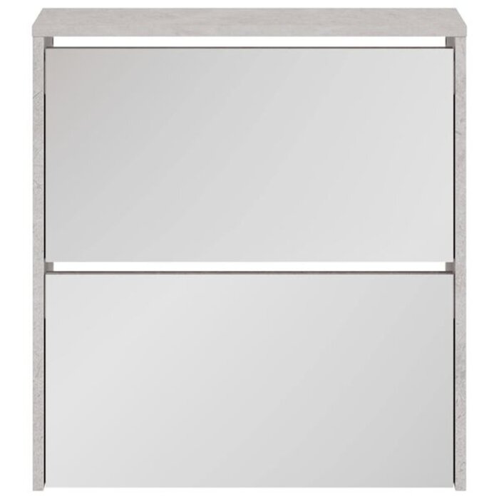 Vidaxl Spiegel-Schuhschrank 63x67 cm Betongrau - Outlet-Schnäppchen bis zu 34% Rabatt