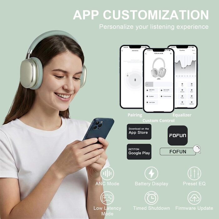 Over-Ear Kopfhörer mit Noise-Cancelling - Frühlingsgrün - bis zu 33% reduziert