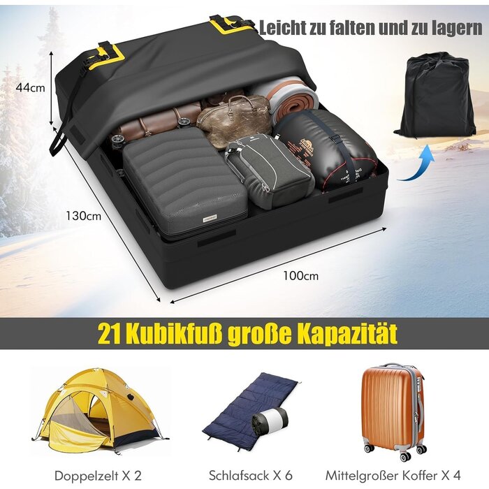 Faltbare Dachbox 600L - Wetterfest & Universell - Bis zu 34% sparen!