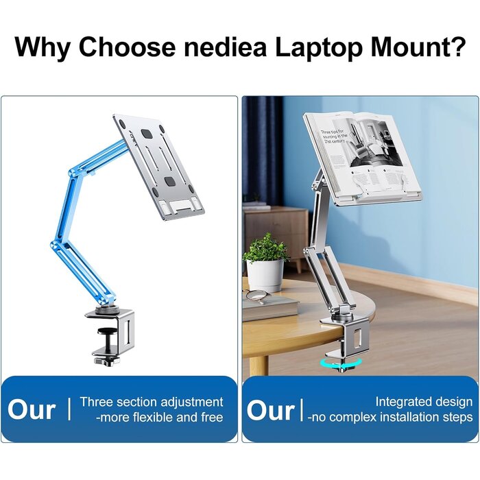 Verstellbarer Laptopständer aus Aluminium - 360° Rotation - bis zu 34% sparen