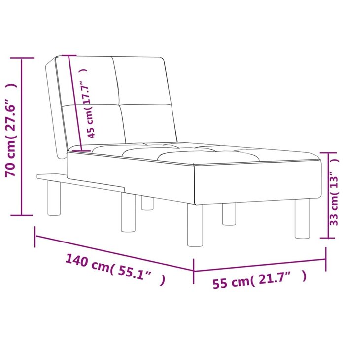Vidaxl Moderne Chaiselongue aus Kunstleder - Grau - bis zu 34 % reduziert