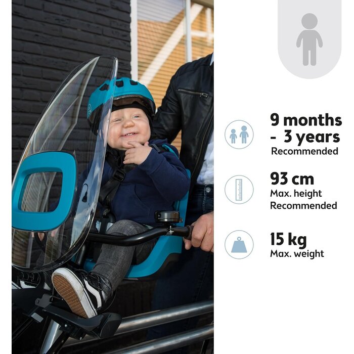 Fahrrad-Kindersitz für vorne - Bahama Blau bis 15 kg - bis zu 34% Rabatt