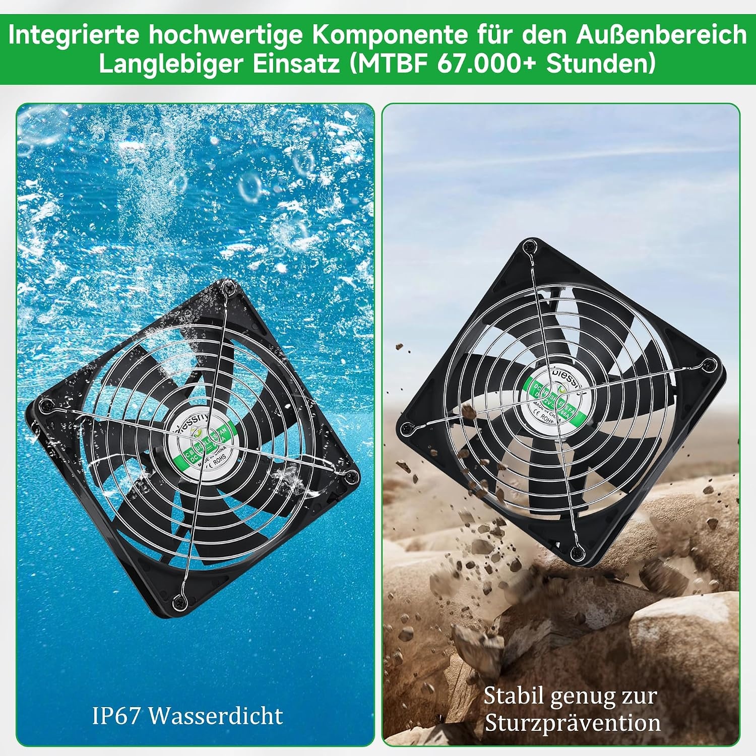 Solar-Ventilatorset für Ställe & Gewächshäuser, 25W, bis zu 28% sparen
