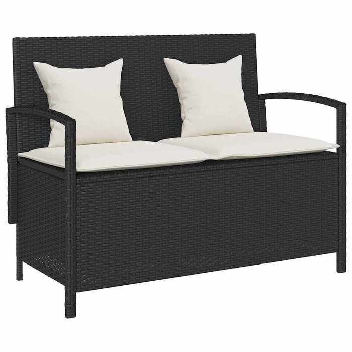Vidaxl Gartenbank mit Stauraum Poly-Rattan Schwarz - Sparen Sie bis zu 38%
