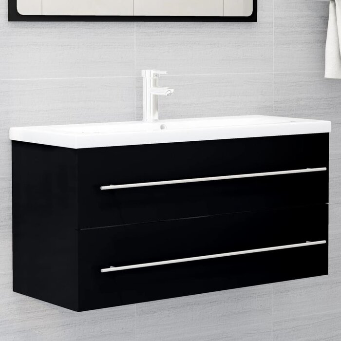 Vidaxl Moderner Waschtischunterschrank Schwarz 100x38,5 cm - Jetzt bis zu 58% reduziert
