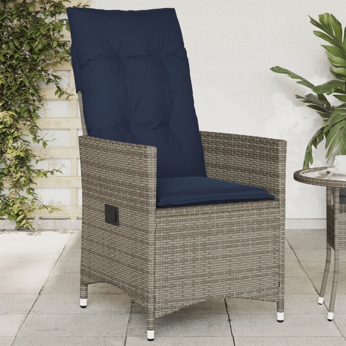 Vidaxl Verstellbarer Gartenstuhl Polyrattan Grau - bis zu 34% reduziert