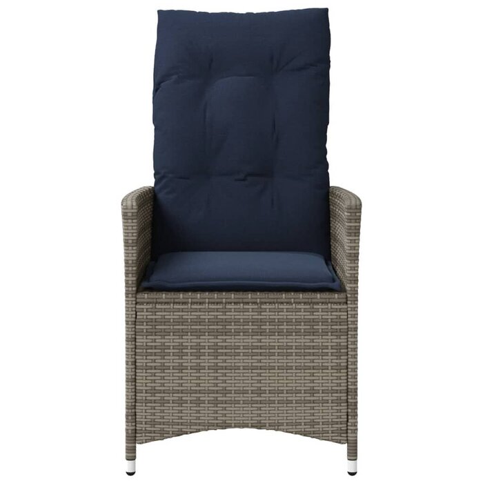 Vidaxl Verstellbarer Gartenstuhl Polyrattan Grau - bis zu 34% reduziert