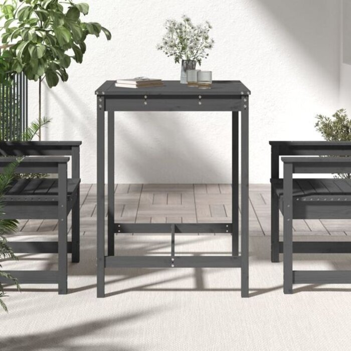 Vidaxl Gartentisch aus Kiefernholz, Grau, 82,5x82,5x110 cm - jetzt bis zu 34% sparen