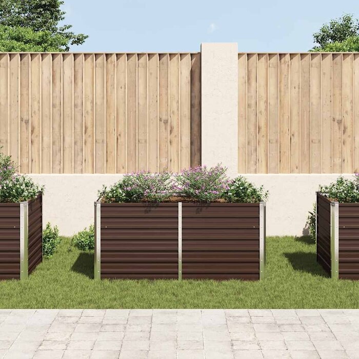 Vidaxl Hochbeet verzinkter Stahl 160x80x77cm Braun - Outlet bis zu 55% reduziert