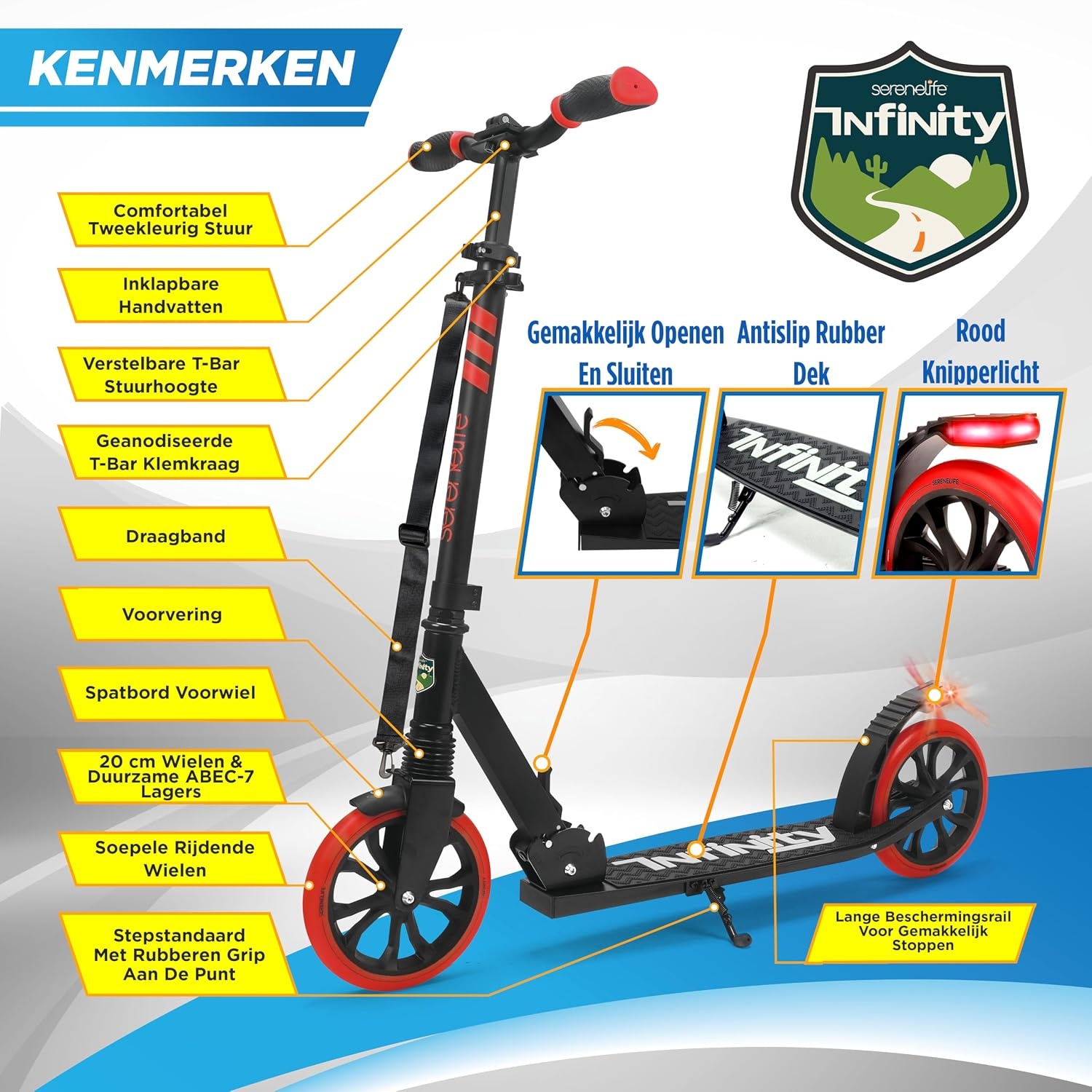 Klappbarer City-Scooter - Rot - Für Erwachsene & Jugendliche - Bis zu 34% Rabatt