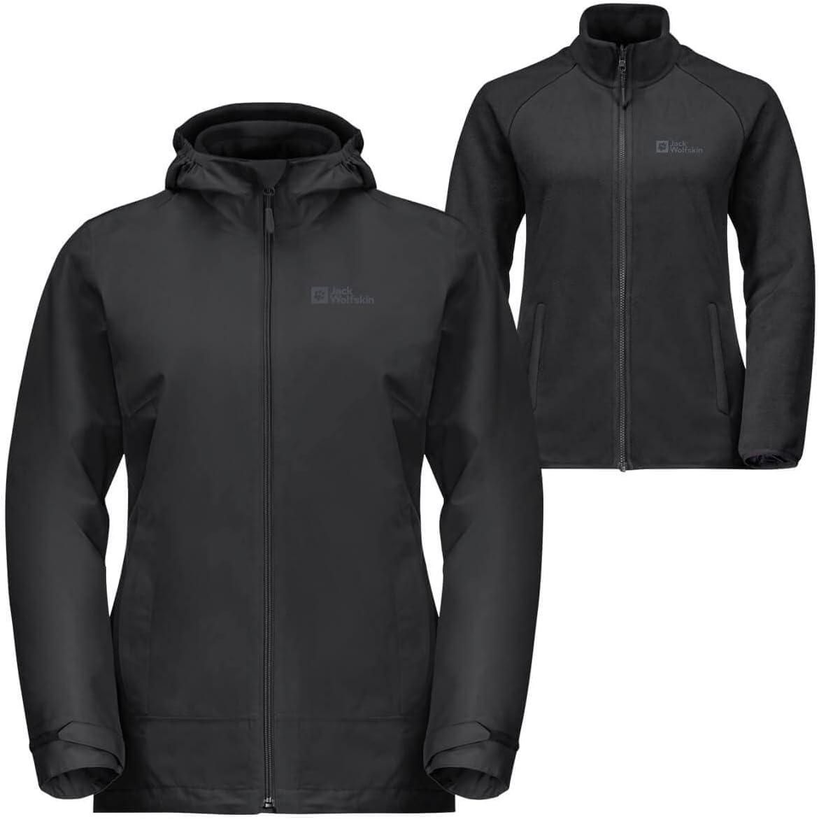 Vielseitige 3-in-1 Damenjacke in Schwarz - bis zu 35% Rabatt