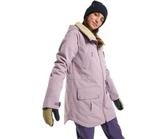 Damen Snowboardjacke mit Sherpa-Kragen, Elderberry - bis zu 52% reduziert