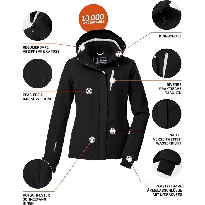 Killtec Damen Skijacke in Violett - Funktionsjacke mit Schneefang, bis zu 35% reduziert