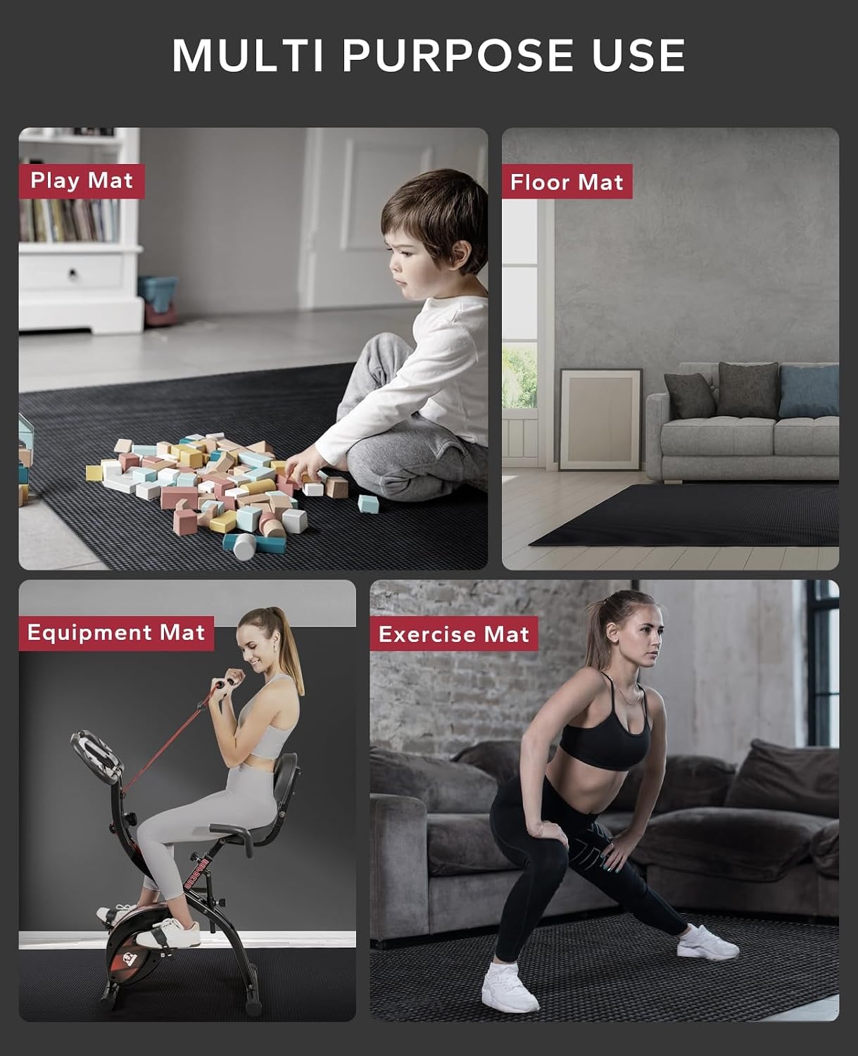 Extra große Yogamatte, rutschfest, 8 mm, bis zu 34% Rabatt