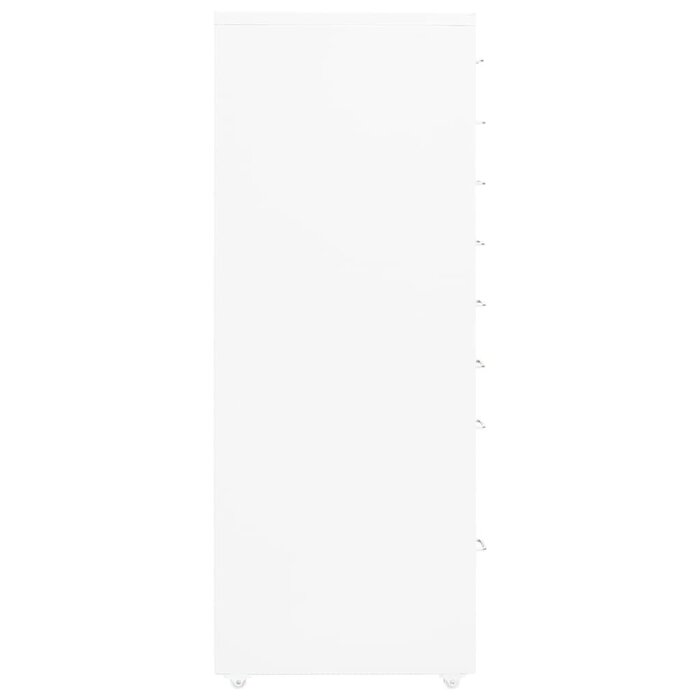 Vidaxl Rollcontainer mit 8 Schubladen, Metall, Weiß, 28x41x109cm - bis zu 51% Rabatt