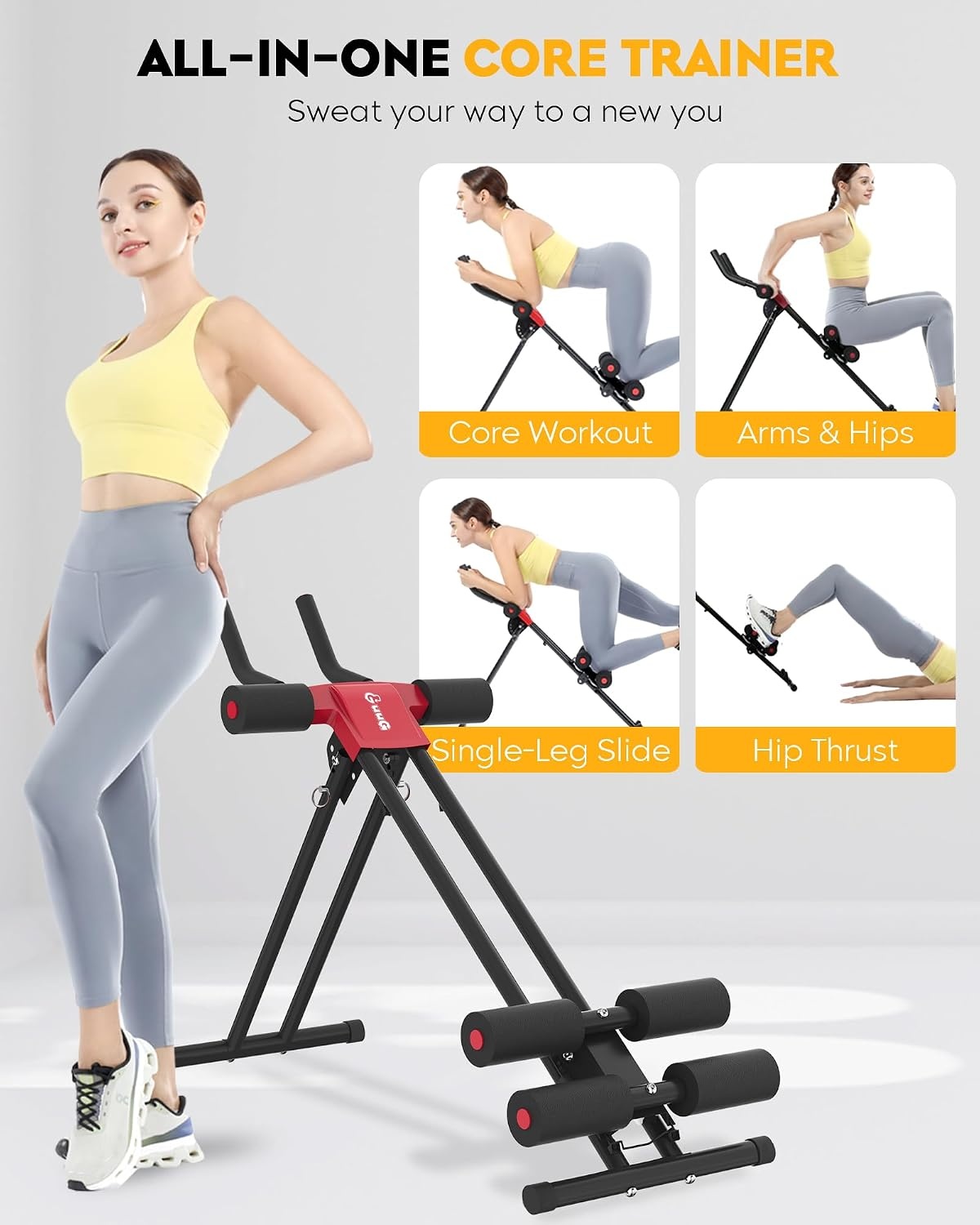 Bauchmuskeltrainer klappbar, bis 120 kg belastbar - bis zu 34% Rabatt
