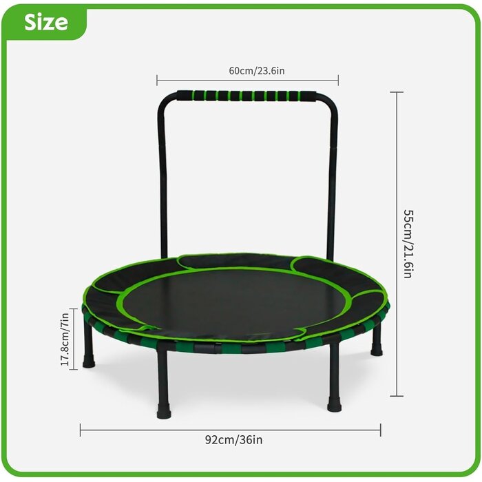Kindertrampolin Ø 91 cm mit Sicherheitsnetz & Haltegriff - bis zu 33% sparen