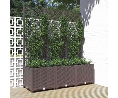 Vidaxl Pflanzkasten mit Rankgitter 120x136 cm - Braun - bis zu 42% reduziert