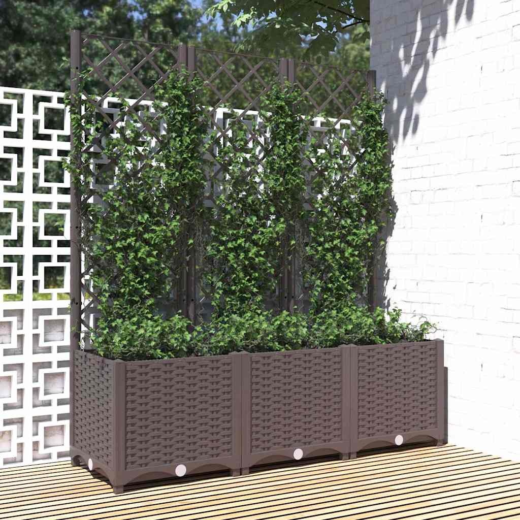 Vidaxl Pflanzkasten mit Rankgitter 120x40x136cm Braun - bis zu 29% Rabatt