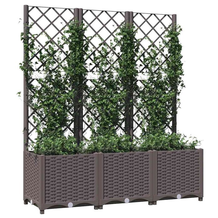 Vidaxl Pflanzkasten mit Rankgitter 120x40x136cm Braun - bis zu 29% Rabatt