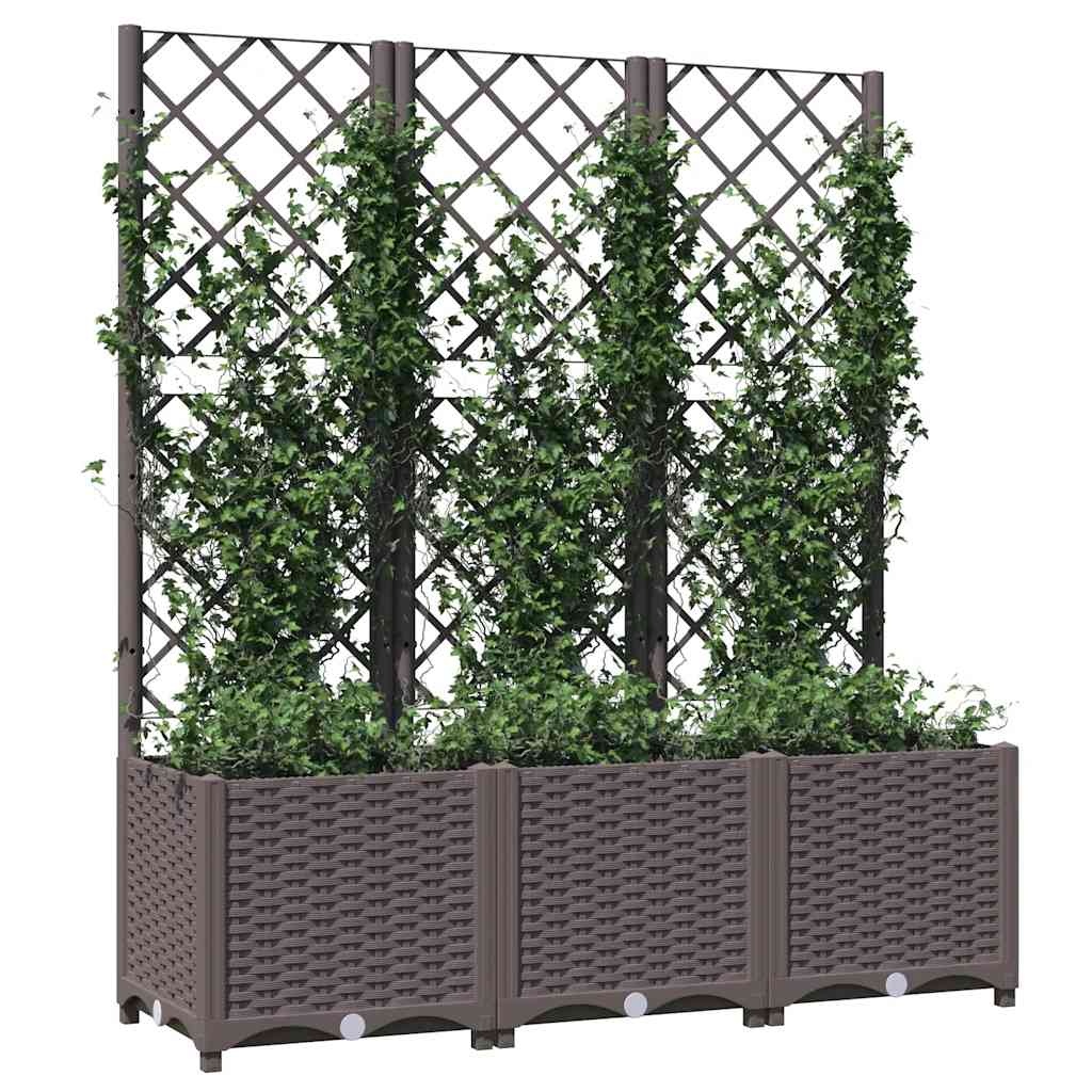 Vidaxl Pflanzkasten mit Rankgitter 120x40x136cm Braun - bis zu 29% Rabatt
