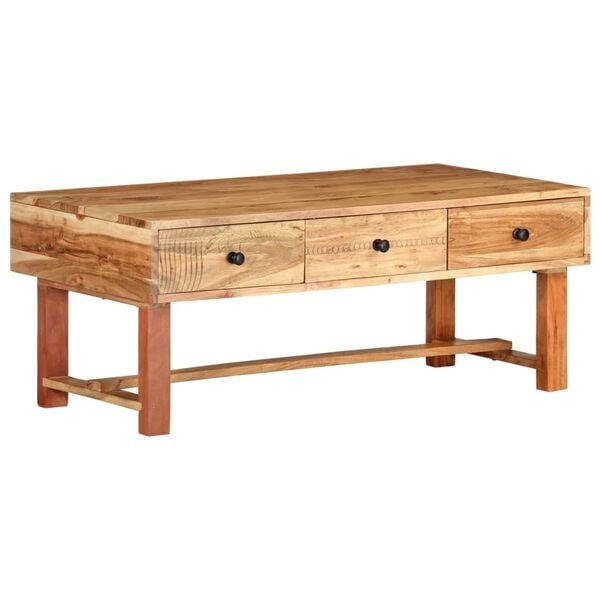 Vidaxl Massiver Akazienholz Couchtisch - Zeitloses Design - bis zu 60% sparen