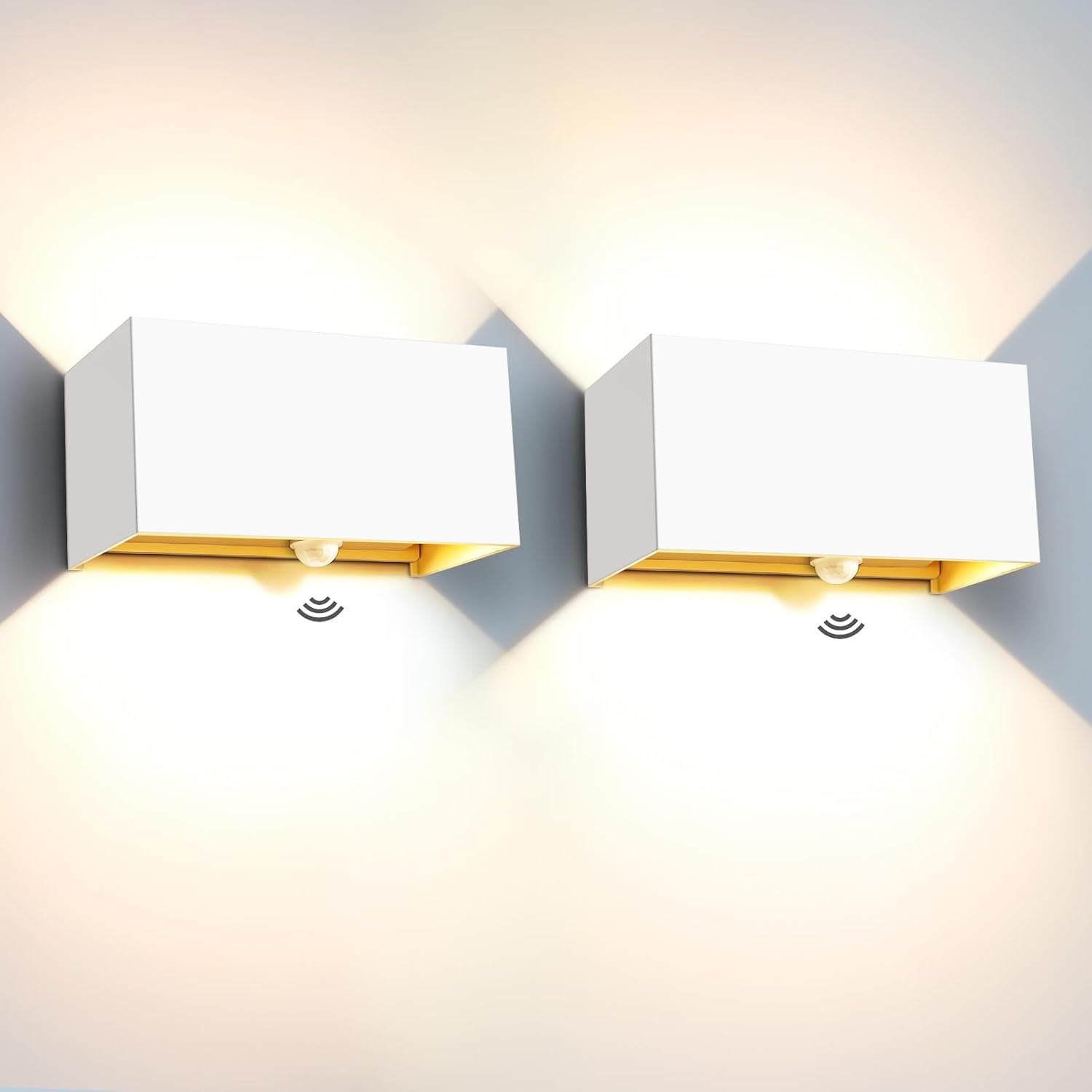 2er-Set LED-Außenwandleuchten mit Sensor - IP65 & verstellbar - bis zu 70% Rabatt