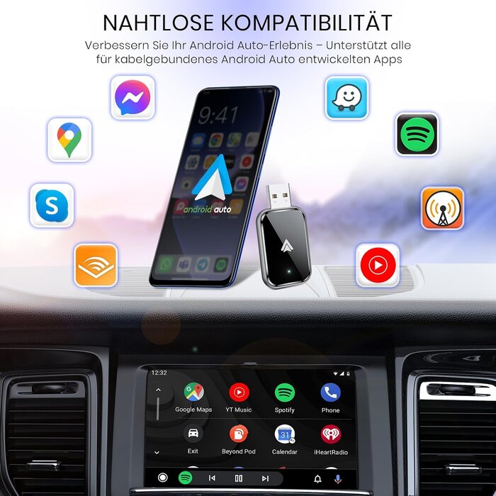 Kabelloser Android Auto Adapter - Jetzt bis zu 55% günstiger