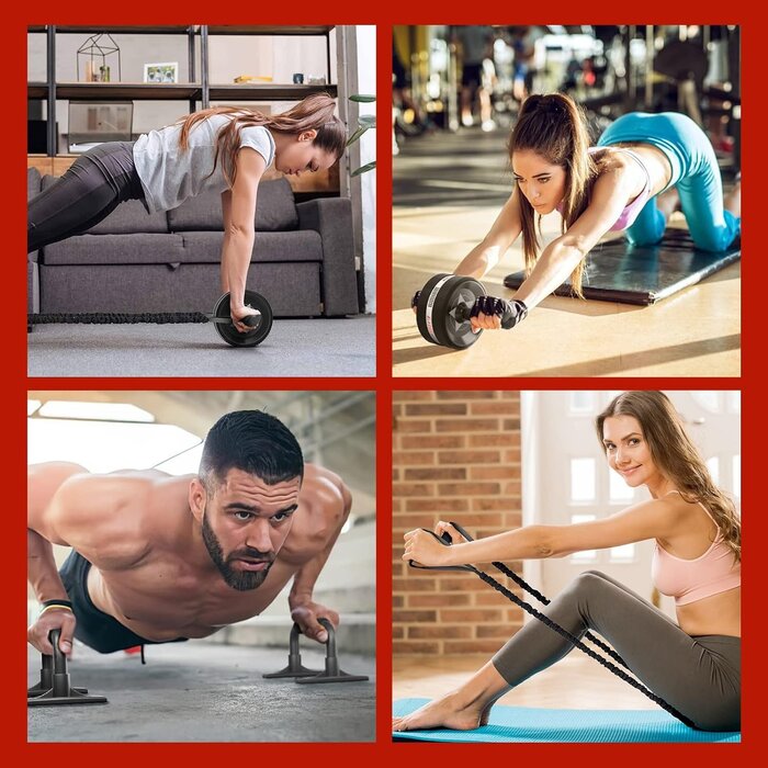 6-in-1 Fitness-Set für Core-Training: Ab-Roller & Widerstandsbänder - bis zu 27%