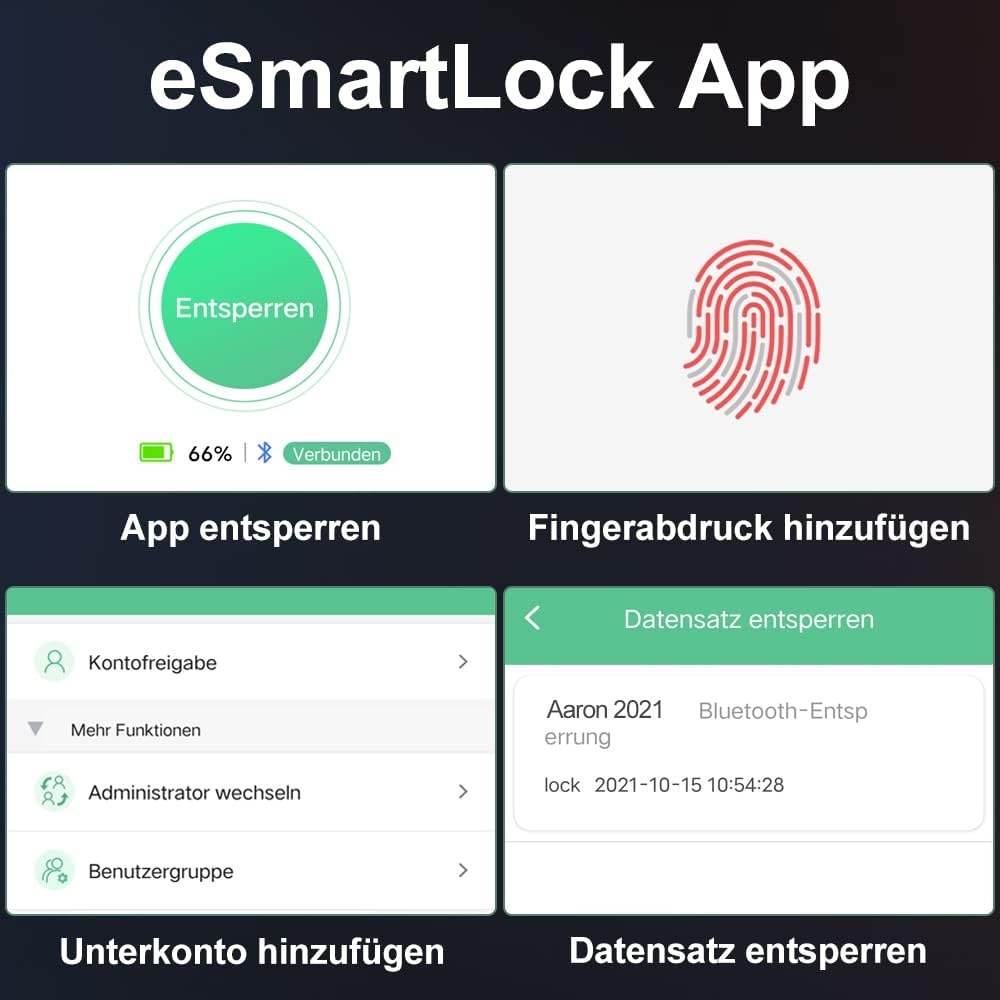 Biometrisches Kabelschloss Fingerabdruck, 150 cm - bis zu 53% sparen