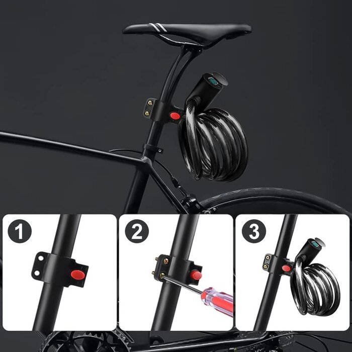 Biometrisches Kabelschloss Fingerabdruck, 150 cm - bis zu 53% sparen