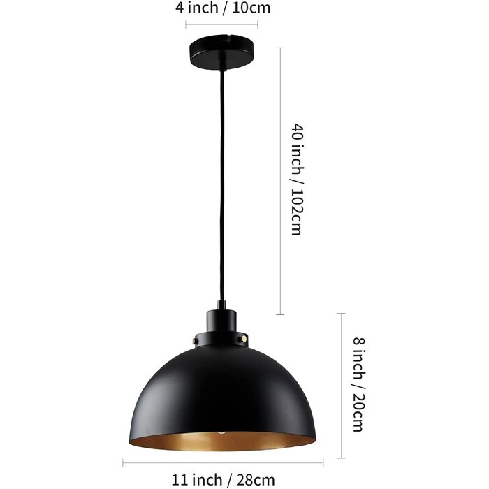 2er-Set Industrie-Hängeleuchten, Schwarz, 28 cm, höhenverstellbar - bis zu 29% Rabatt